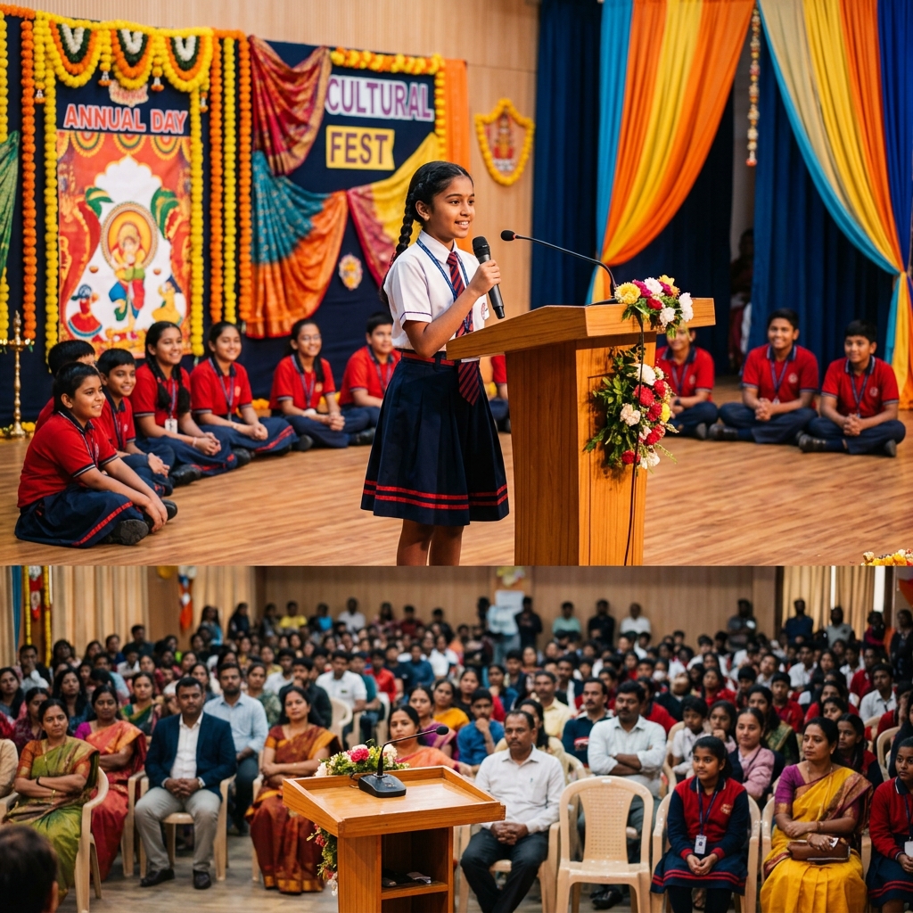 Students performing in school assembly and cultural programs